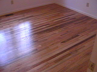 Real Red Oak Hardwood floor Sanded and Finished on Site  